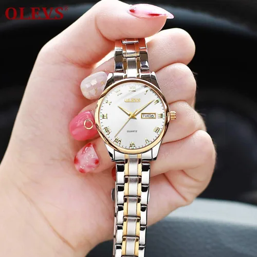 Miniatura 6 de OLEVS Fashion Watches for Women Waterproof Analog Quartz Wrist Watches for Women Stainless Steel Calendar Watch