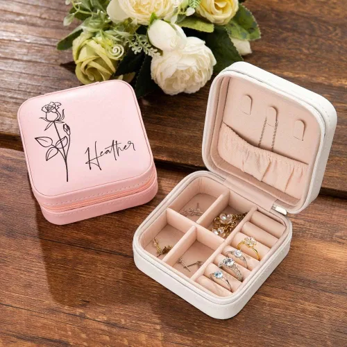 Miniatura 2 de Mini estuche de viaje personalizado para joyas, organizador de joyas de viaje, organizador de almacenamiento de viaje, organizador de almacenamiento