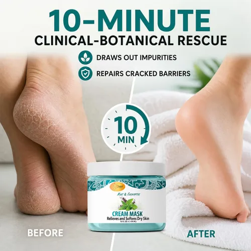 Miniatura 2 de SPA REDI - Mascarilla de crema corporal y pies, menta y eucalipto, 16 onzas - Masaje de pedicura para pies y cuerpo cansados, hidratante, piel fresca