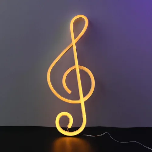 Miniatura 8 de ENUOLI Letrero de luz LED de neón con notas musicales para decoración de pared, funciona con batería/USB, luz nocturna decoración de mesita de noche