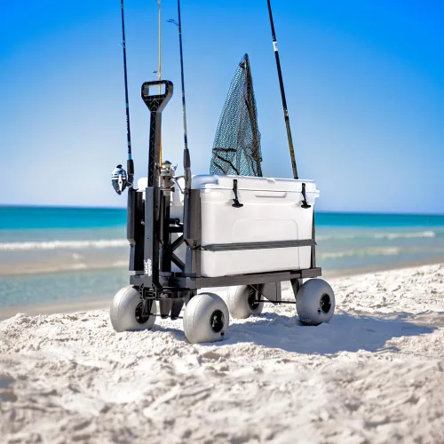 Miniatura 2 de Mighty Max Cart Carro compacto de pesca de playa al aire libre - Dolly Chest Dolly, Cooler Caddy Wheels - Base plana expandible y soportes