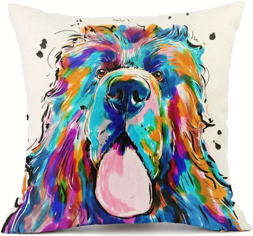 Miniatura 25 de Fundas de almohada con diseño de perro. fundas de cojín de algodón y lino para decorar hogares sofá de 18 x 18 pulgadas Pit Bull-m