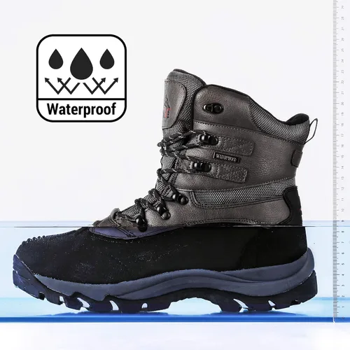 Miniatura 3 de NORTIV 8 - Botas de esquí de invierno con suela de goma para hombre, con aislamiento impermeable