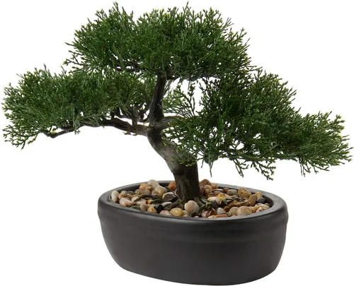 Miniatura 14 de Árbol bonsái artificial, enebro, plantas artificiales para interiores, pequeñas plantas falsas para decoración con macetas de cerámica