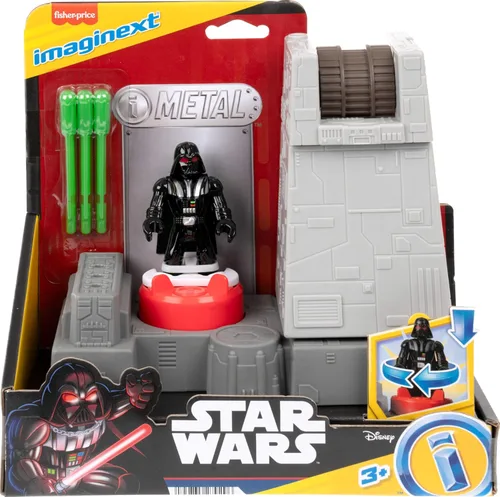 Miniatura 6 de Fisher-Price Imaginext Star Wars Toys Death Star Star - Cañón de torreta con llave de metal Darth Vader para niños a partir de 3 años