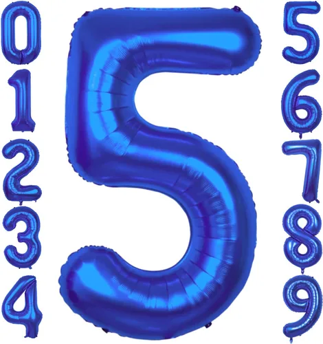 Miniatura 12 de Globos gigantes de 40 pulgadas de color azul marino con el número 0 Globo de 0 dígitos, globos del número 0 Globo azul oscuro 0 para decoración
