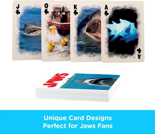 Miniatura 3 de Aquarius Jaws - Juego de cartas de tamaño estándar, baraja temática con 52 diseños únicos de tiburón, regalo de mercancía coleccionable