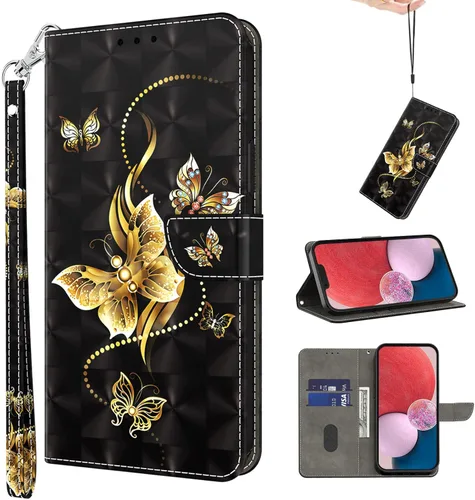 Miniatura 16 de Funda para Samsung Galaxy S22, cartera Flip Folio lindo 3D pintado de dibujos animados PU Funda de cuero PU para niñas mujeres ranuras para tarjetas