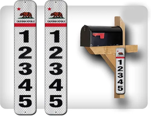 Miniatura 31 de Curb N Sign - Placas de números para buzón – 3 x 10 pulgadas hechas de aluminio reflectante de alta calidad – Números de buzón súper reflectantes