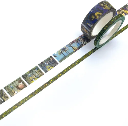 Miniatura 7 de Paper House Productions Where the Wild Things are - Juego de 2 rollos de cinta washi decorativa para álbumes de recortes y manualidades, personajes
