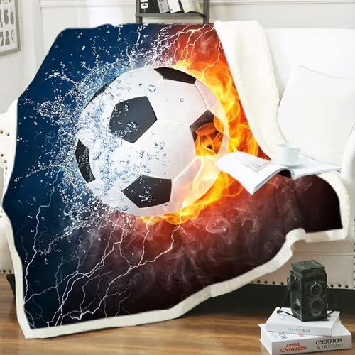Manta de fútbol, manta de fútbol, manta de franela suave, manta de fútbol adorable para niños, manta de cama súper suave de franela para sofá para