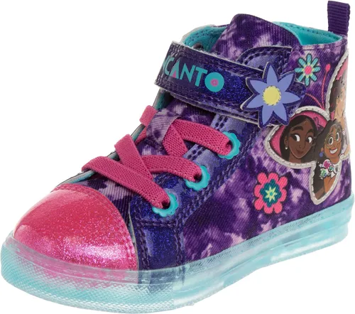 Disney Encanto Shoes - Tenis de lona para niña, Mirabel Luisa Isabella, personaje de princesa, atléticos, casuales, de lona, sin cordones,
