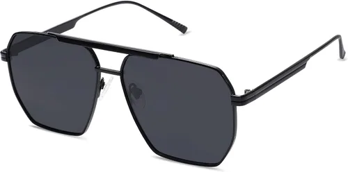 SOJOS Gafas de sol polarizadas cuadradas retro de gran tamaño para mujeres y hombres estilo vintage UV400 gafas de sol clásicas grandes de metal