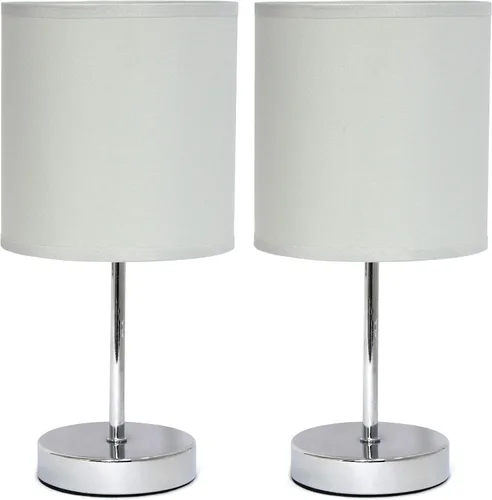 Miniatura 34 de Simple Designs LT2007-HPK-LB Lámpara de mesa básica cromada para sala de estar, mesita de noche, escritorio, encimera, rosa intenso, con bombilla