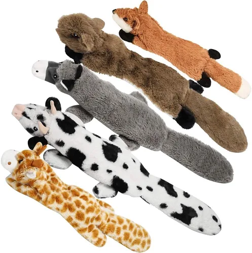 Nocciola Juguetes chirriantes para perros, 5 juguetes de peluche arrugados para perros, juguetes para perros pequeños, medianos y grandes, juguetes