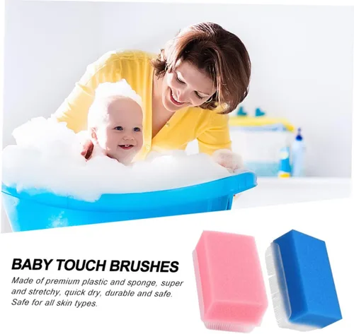 Miniatura 6 de Cepillo de esponja de masaje de entrenamiento sensorial, 2 piezas, limpiador corporal suave para portátil y ligero para ducha y baño, promueve