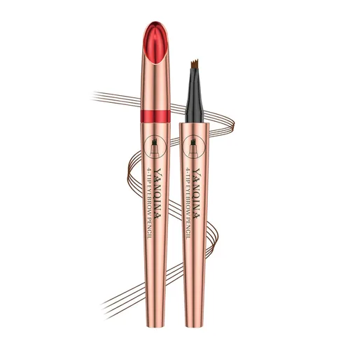 Miniatura 10 de Lápiz de cejas negro Liquid Microblading. Resistente al agua, de larga duración, natural, pluma de cejas con punta de horquilla de 4 puntos
