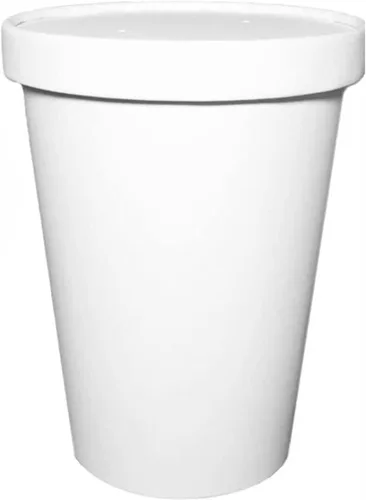 Miniatura 8 de Recipientes desechables de papel blanco para sopa con tapas, tazas de helado de papel, cuencos de postre desechables, tazas de yogur congelado