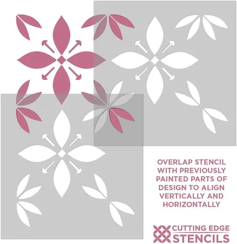 Miniatura 4 de Plantilla de azulejos de flor de estrella, patrón floral para plantillas de azulejos, plantilla de bricolaje para mejoras rápidas y fáciles