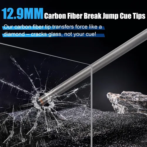 Miniatura 2 de PODAYUDE Taco de salto de fibra de carbono – 3 piezas de taco de piscina de fibra de carbono Uni-Loc Junta Puntas de 0.508 in Puntas de Break Taco