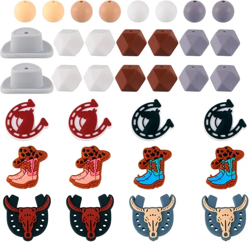 Miniatura 15 de Craftdady - Cuentas focales de silicona con forma de corazón, cuentas espaciadoras sueltas para manualidades, pulseras, collares, llaveros de 0.99 x