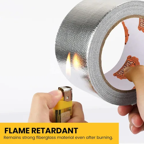 Miniatura 3 de TAPEBEAR Cinta de protección térmica de papel de aluminio de 2 pulgadas x 65 yardas, cinta fría de fibra de vidrio aluminizada 5.5 mil resistente al