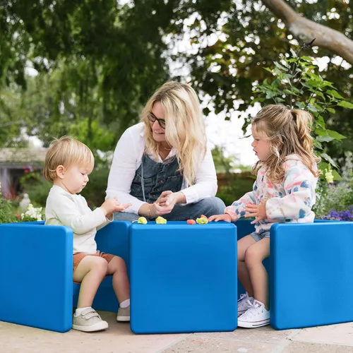 Miniatura 2 de ECR4Kids Tri-Me Silla de cubo 3 en 1, muebles para niños, azul
