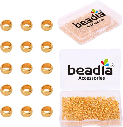 Miniatura 11 de BEADIA - Hebilla de línea de pesca cilíndrica chapada en oro de 14 quilates, tapas de extremo de 3.2 mm, 30 piezas para hacer joyas