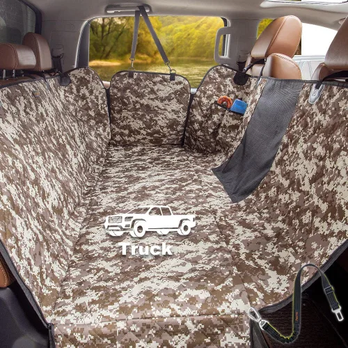 Miniatura 8 de Funda de asiento de perro para camiones con ventana de malla, hamaca 100% impermeable para asiento trasero de camión, lavable a máquina, funda