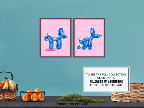 Miniatura 7 de Bonito Juego de Baño Rosa Azul 11x14 - Arte de Pared de Baño Funky Indie Moderno Preppy Divertido Decoraciones - Decoración de Baño Pequeño Estética