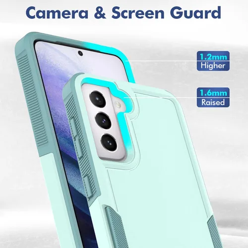 Miniatura 5 de Funda para Samsung Galaxy S21: funda protectora de doble capa resistente para teléfono celular, a prueba de golpes, con protector de pantalla