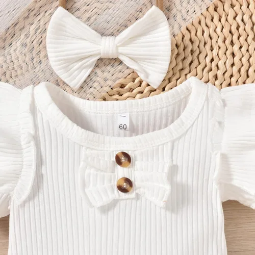 Miniatura 34 de Aalizzwell Body de manga corta para bebé niña con pantalones cortos acanalados