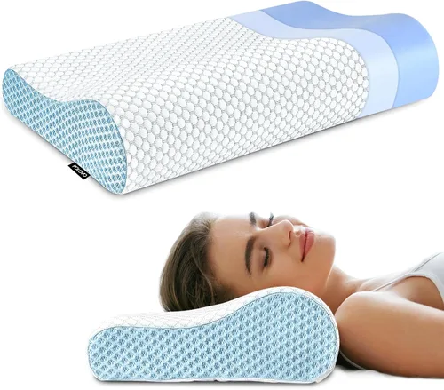 Almohada cervical de contorno de espuma viscoelástica para aliviar el dolor, almohada de cama para dormir, almohada ergonómica para dolor de cuello