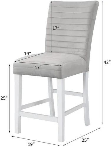 Miniatura 3 de Acme Juego de 2 sillas de altura de mostrador, gris y blanco