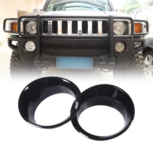 Miniatura 11 de Anillo de cubierta de lámpara antiniebla delantera para accesorios Hummer H3 2005-2009, protector de marco de lámpara antiniebla, parachoques