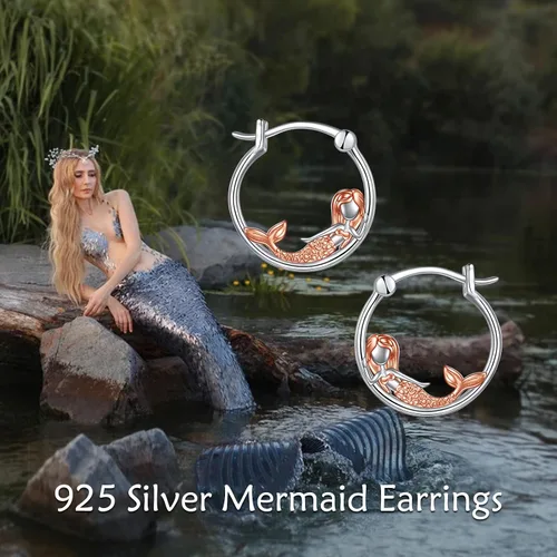 Miniatura 13 de VONALA Bonitos aretes de aro de plata de ley 925, regalos de cumpleaños para mujer
