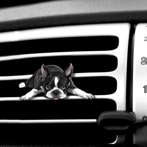 Miniatura 17 de WIRESTER Clip de ventilación con aroma fresco para automóvil, accesorios decorativos, decoración interior para autos Lindo perro perdiguero dorado