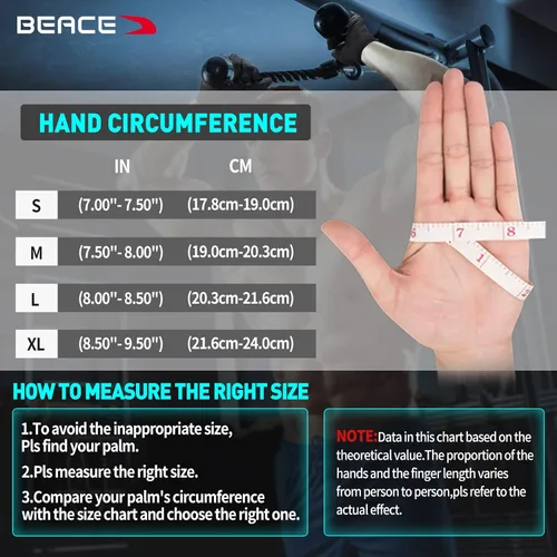 Miniatura 6 de BEACE Guantes de gimnasio para levantamiento de pesas de dedo completo con palma de cuero antideslizante para entrenamiento, ejercicio, fitness