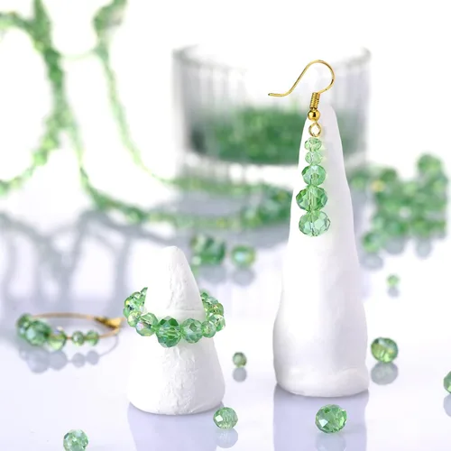 Miniatura 7 de WILLBOND 600 cuentas de cristal para hacer joyas, atrapasoles a granel, piedras preciosas sueltas para el día de San Valentín, vacaciones Verde