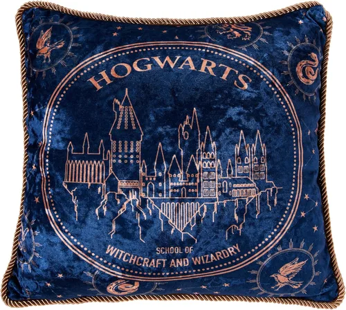 Spirit Halloween Harry Potter Hogwarts School of Wizardry Almohada | Con licencia oficial | Decoración de Harry Potter I 16 pulgadas de largo x 16