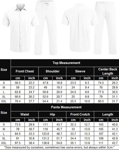 Miniatura 6 de COOFANDY Men's Linen Set Beach 2 Pieces Casual Outfits Button Up Shirts Drawstring Pants