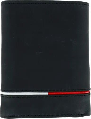 Miniatura 2 de Tommy Hilfiger Billetera de cuero Leif RFID triple con doble identificación, color negro