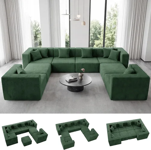 Miniatura 52 de MONVANE 55.5" Convertible Loveseat Sofa, 2-in-1 Boneless Sleeper Sofa Bed Futon Couch with Storage Pocket, Comfy Chenille Deep Seat Boneless Couch
