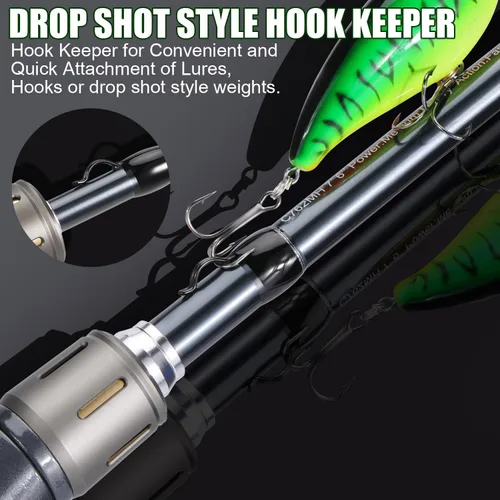 Miniatura 6 de Sougayilang Spinning Combo – 30+24Ton Carbon Fiber 2-Piece Rod, M/MH Power, 19LB Drag, 5.2:1 Gear Ratio, Lightweight Saltwater Freshwater Kit for