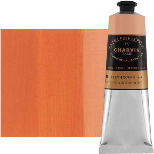 Miniatura 112 de Charvin Pintura acrílica profesional extrafina – verde absenta, tubo de 2.1 fl oz, pigmentos de triple fresado, resistente a la luz, pinturas