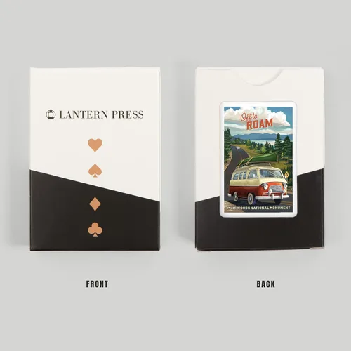 Miniatura 8 de Lantern Press Muir Woods National Monument, California, Camper Van, Off to Roam, 52 Playing Cards for Adults, Poker Size Card Deck