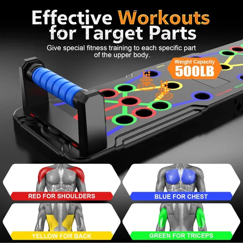 Miniatura 4 de IUT Solid Push Up Board 15 in 1 Home Workout Equipment Multi-Functional Pushup Stands System Fitness Floor Chest Muscle Exercise Professional Mango