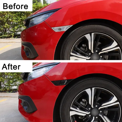 Miniatura 4 de TOMALL Película de vinilo compatible con Honda Civic Sedan Coupe Hatchback 2016-2021 marcador lateral Fender luces intermitentes tintado calcomanías