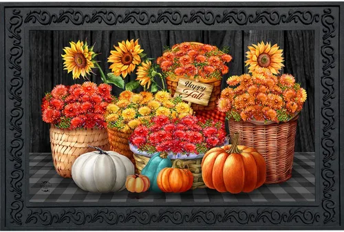 Miniatura 12 de Briarwood Lane Felpudo floral con tarro de masón de otoño