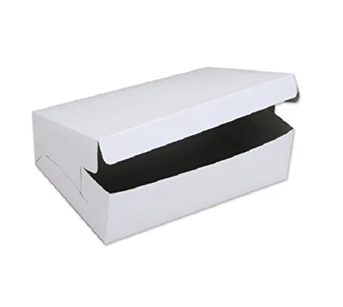 14104C, cajas de cartón para tartas de 14 x 10 x 4 pulgadas, recipientes de papel desechables para tartas, caja de panadería blanca al por mayor (50)